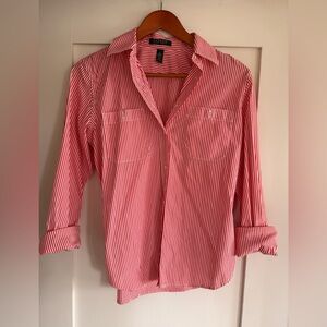 Vintage Ralph Lauren Red and White Striped Shirt